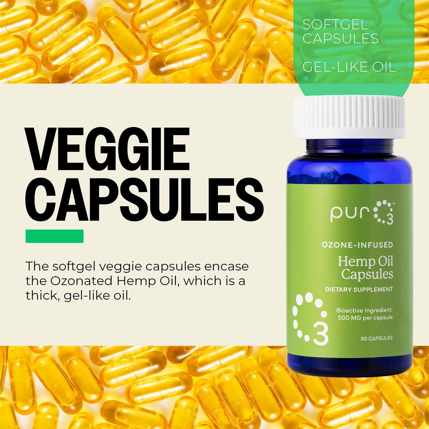 Cápsulas de Aceite de Semilla de Cáñamo PurO3 - 90 Veganas