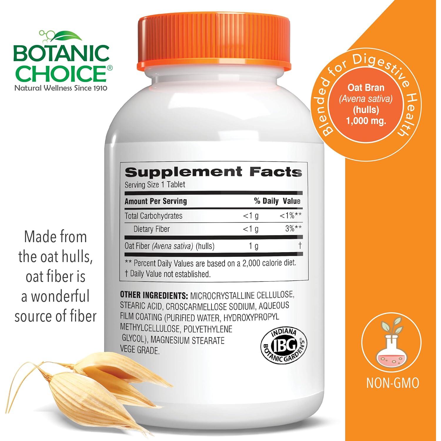 Fibra de Avena Botanic Choice 90 Tabletas 1000mg Suplemento Digestivo