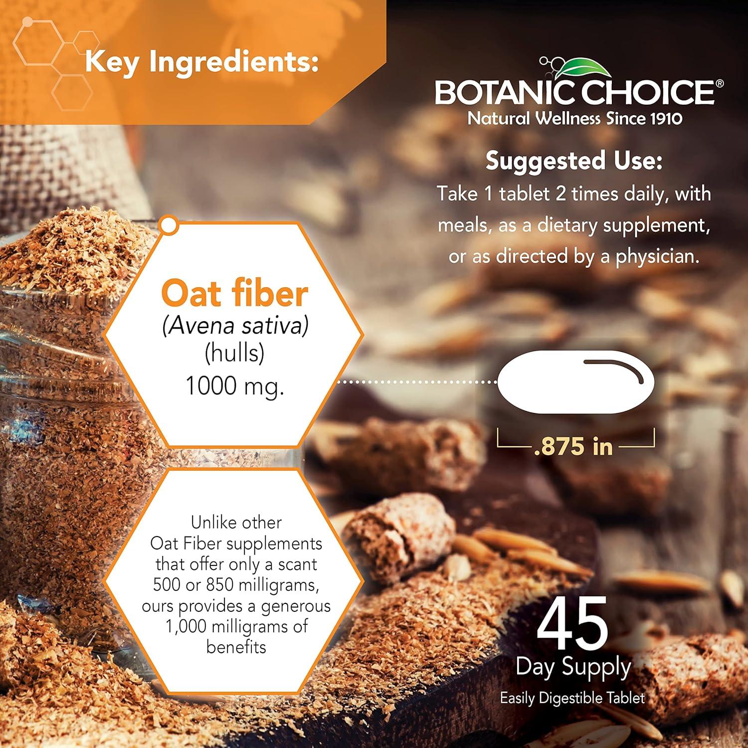 Fibra de Avena Botanic Choice 90 Tabletas 1000mg Suplemento Digestivo