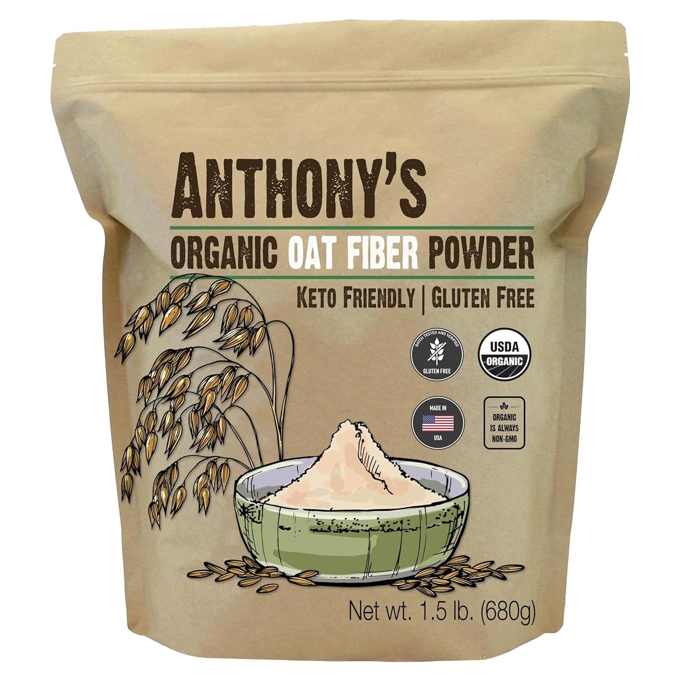 Fibra de Avena Orgánica Anthony 0.68 kg Sin Gluten Keto