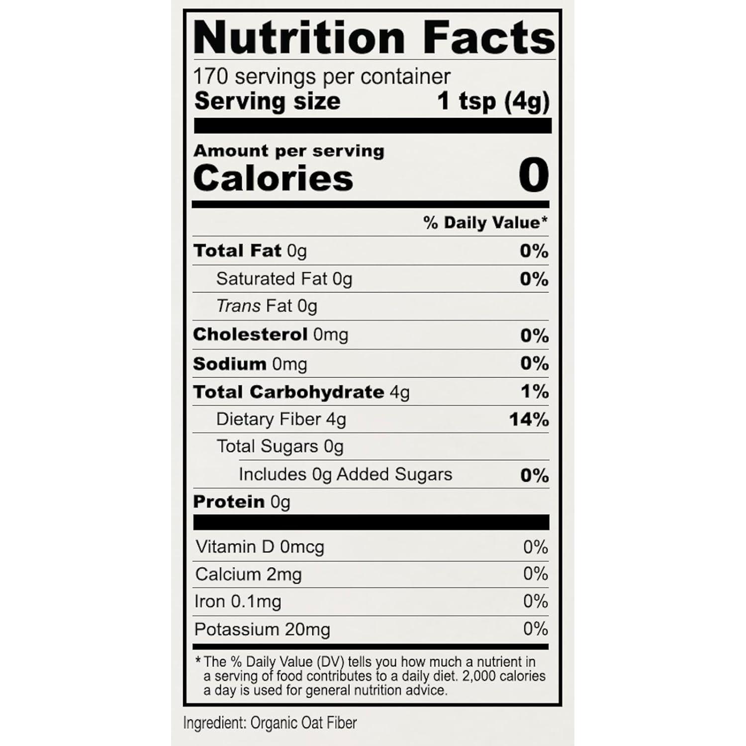 Fibra de Avena Orgánica Anthony 0.68 kg Sin Gluten Keto