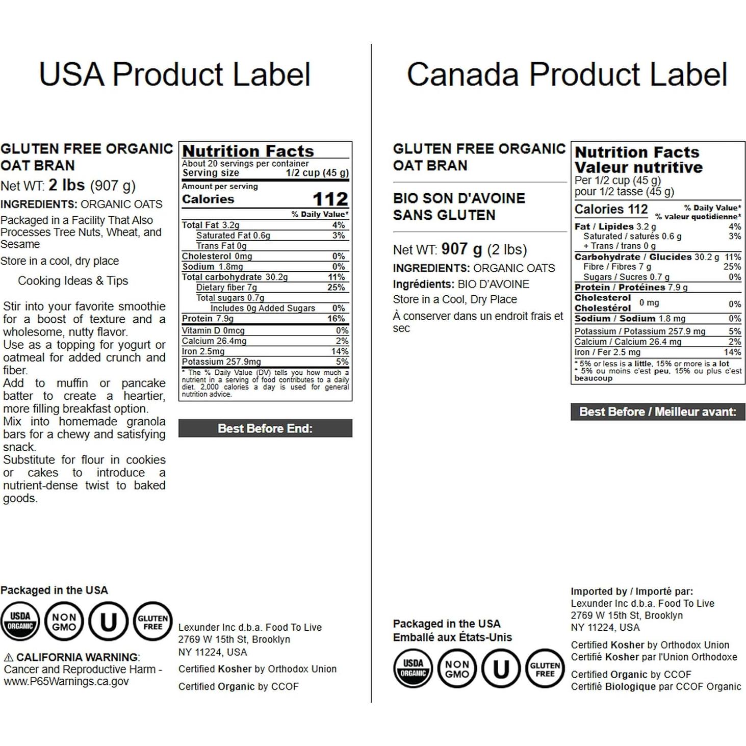 Alforfón Orgánico Sin Gluten Food to Live 907g - Alto en Fibra