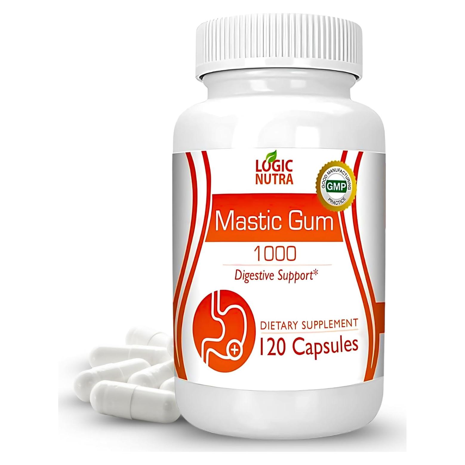 Cápsulas de Goma Mástica Logic Nutra 1000mg - 120 Unidades