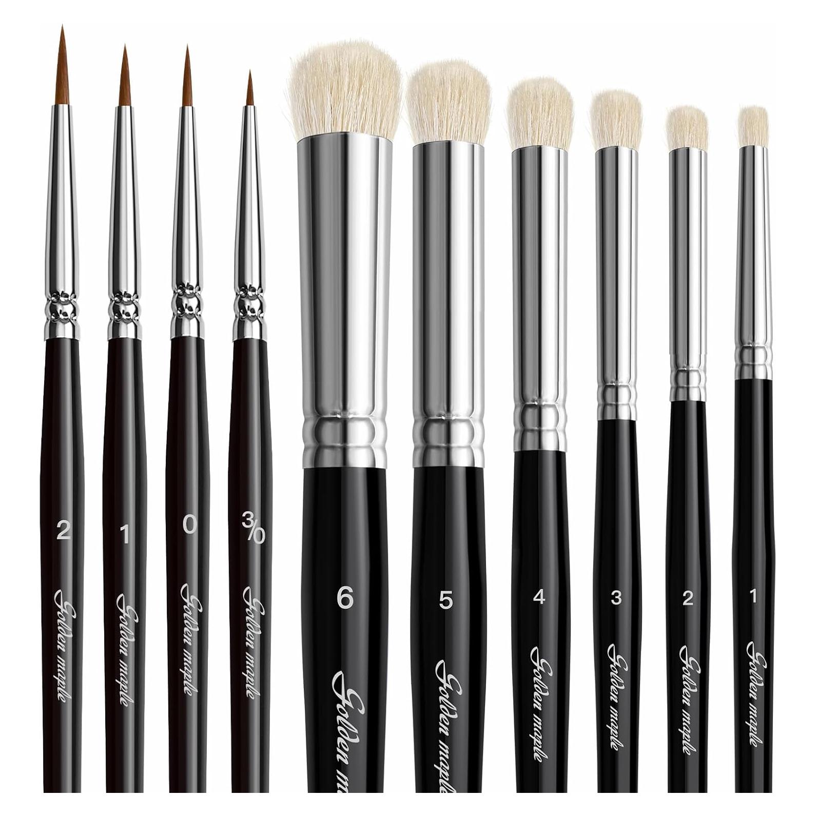 Set de 10 Pinceles de Pintura para Miniaturas Arce Dorado