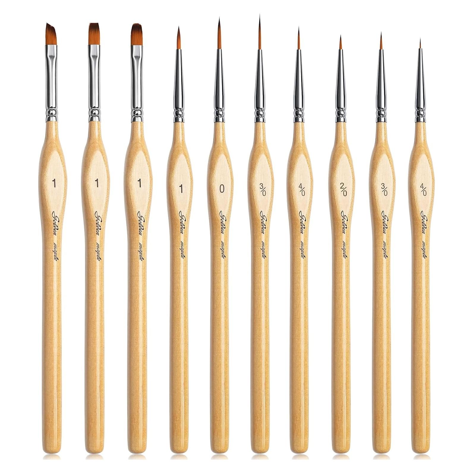 Juego de Pinceles de Pintura Miniatura Golden Maple 10pcs