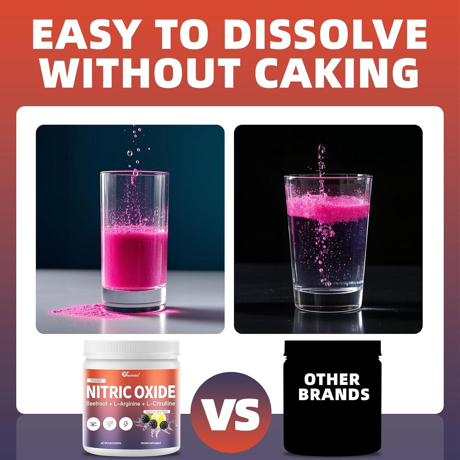Suplemento de Óxido Nítrico YAAHARO 249g - Polvo de Remolacha con L-Citrulina y L-Arginina, Sabor Limón de Mora