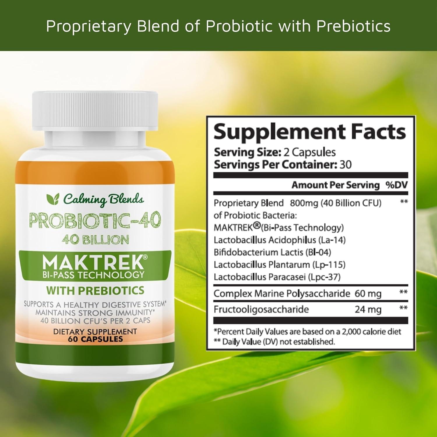 Té Digestivo y Probiotico Calming Blends 60 Cápsulas