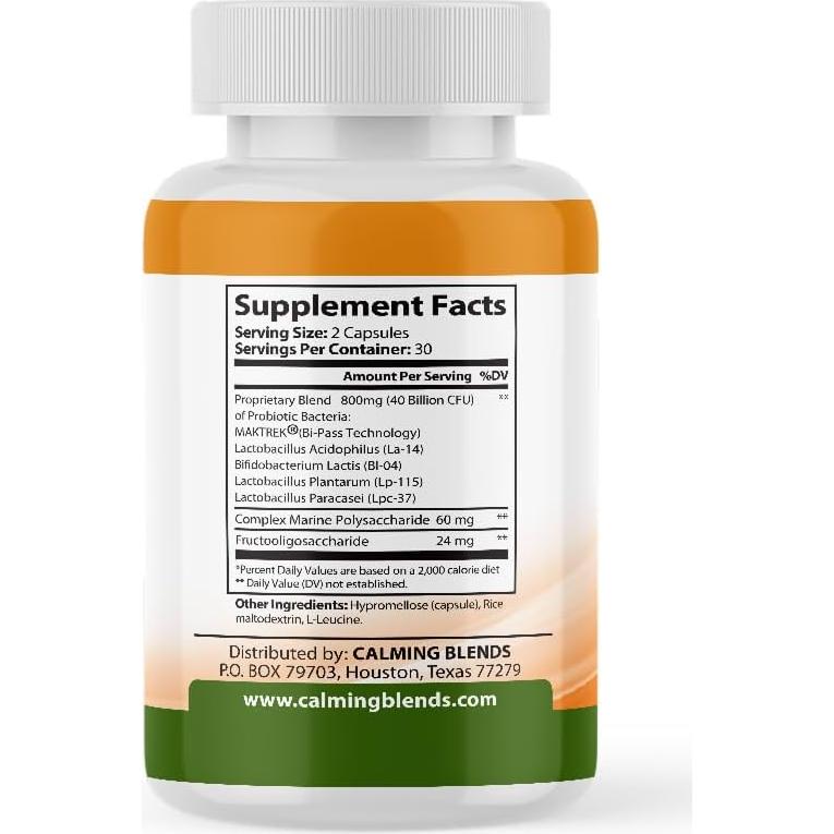 Té Digestivo y Probiotico Calming Blends 60 Cápsulas