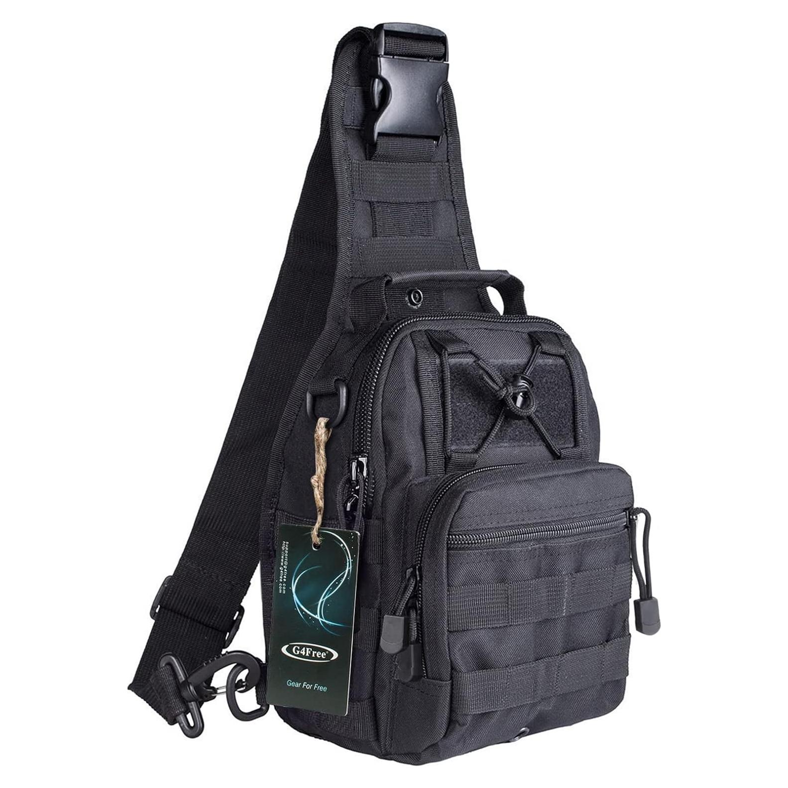 Mochila Táctica G4Free Sling Negra 7L Compacta y Ligera