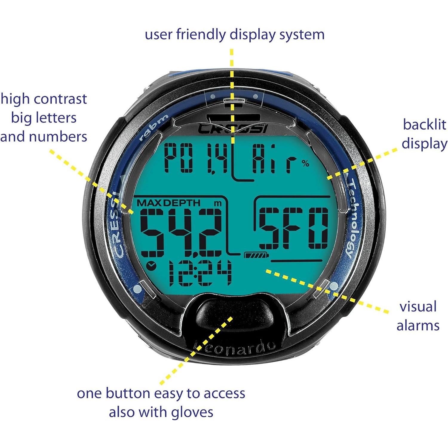 Computadora de Buceo Cressi Leonardo 2.0 - Aire, Nitrox, Medidor