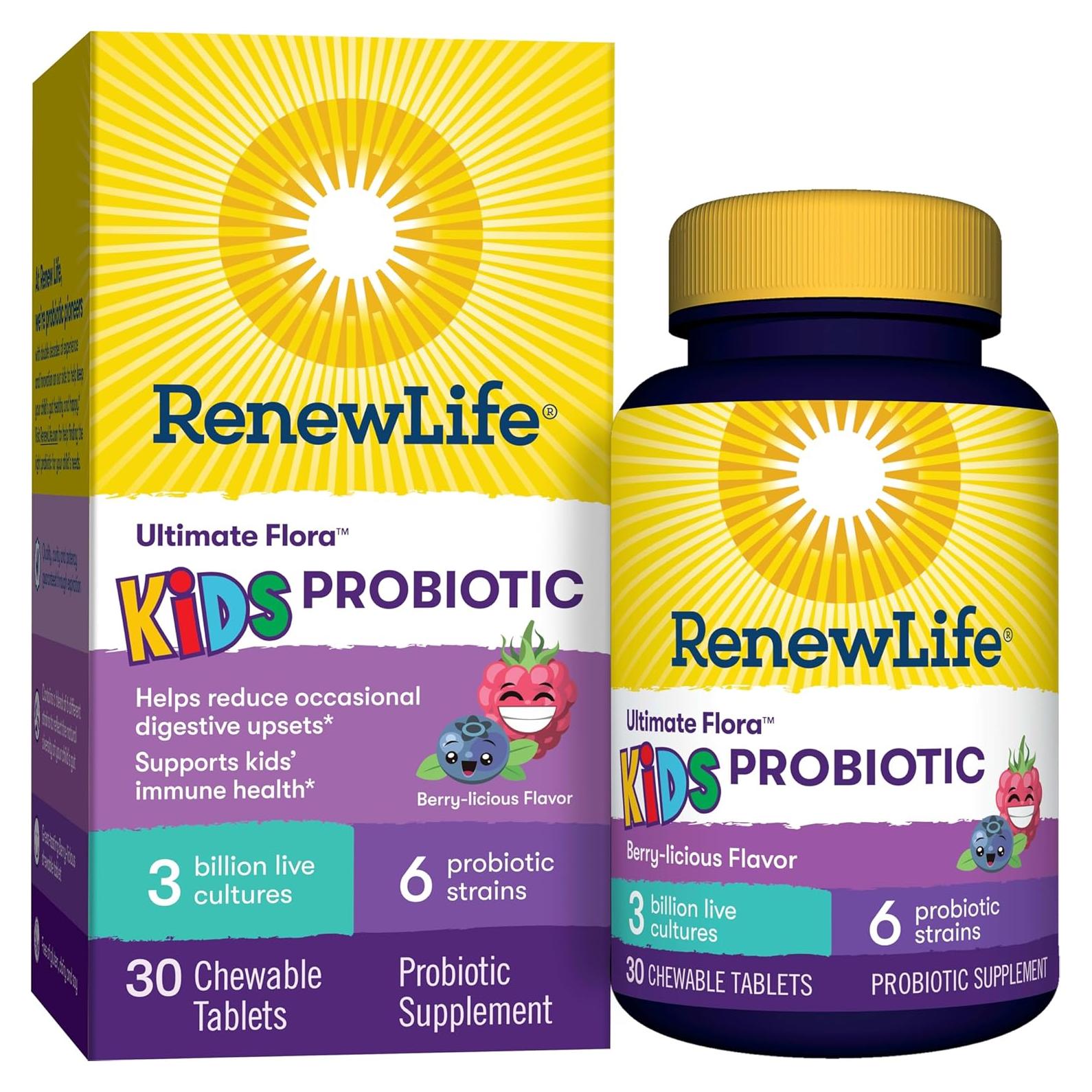 Probioticos Renew Life Niños 30 Tabletas Masticables Frambuesa