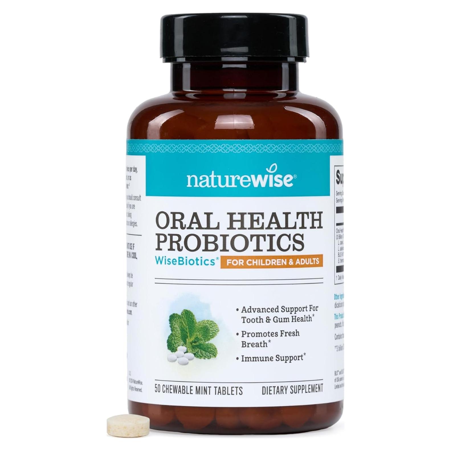 Probioticos Orales NatureWise Menta Sin Azucar 50 Tabletas