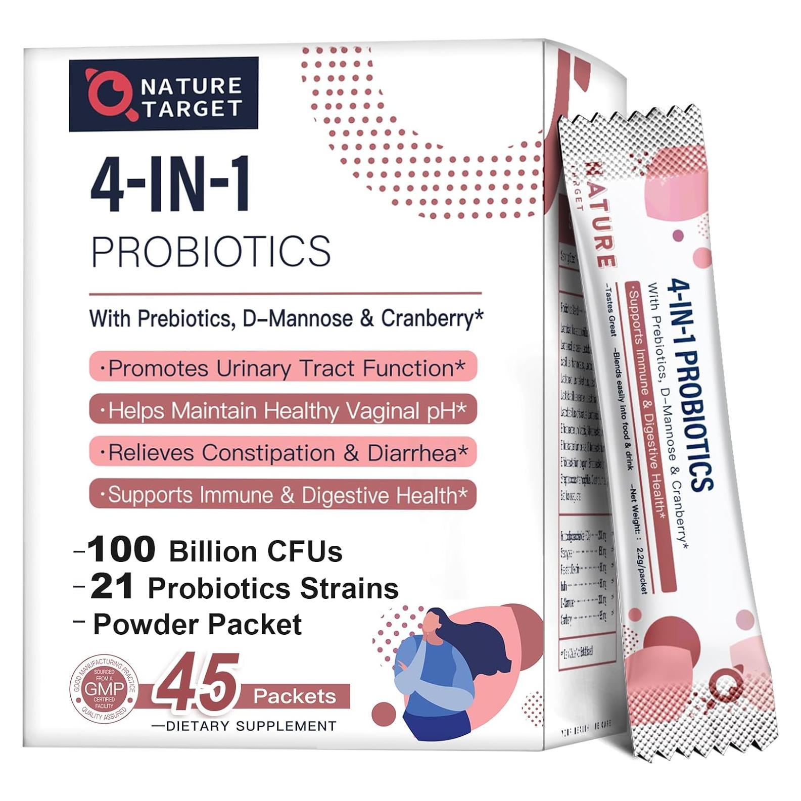 Probioticos para Mujeres NATURE TARGET 100 Mil CFUs 45 Días