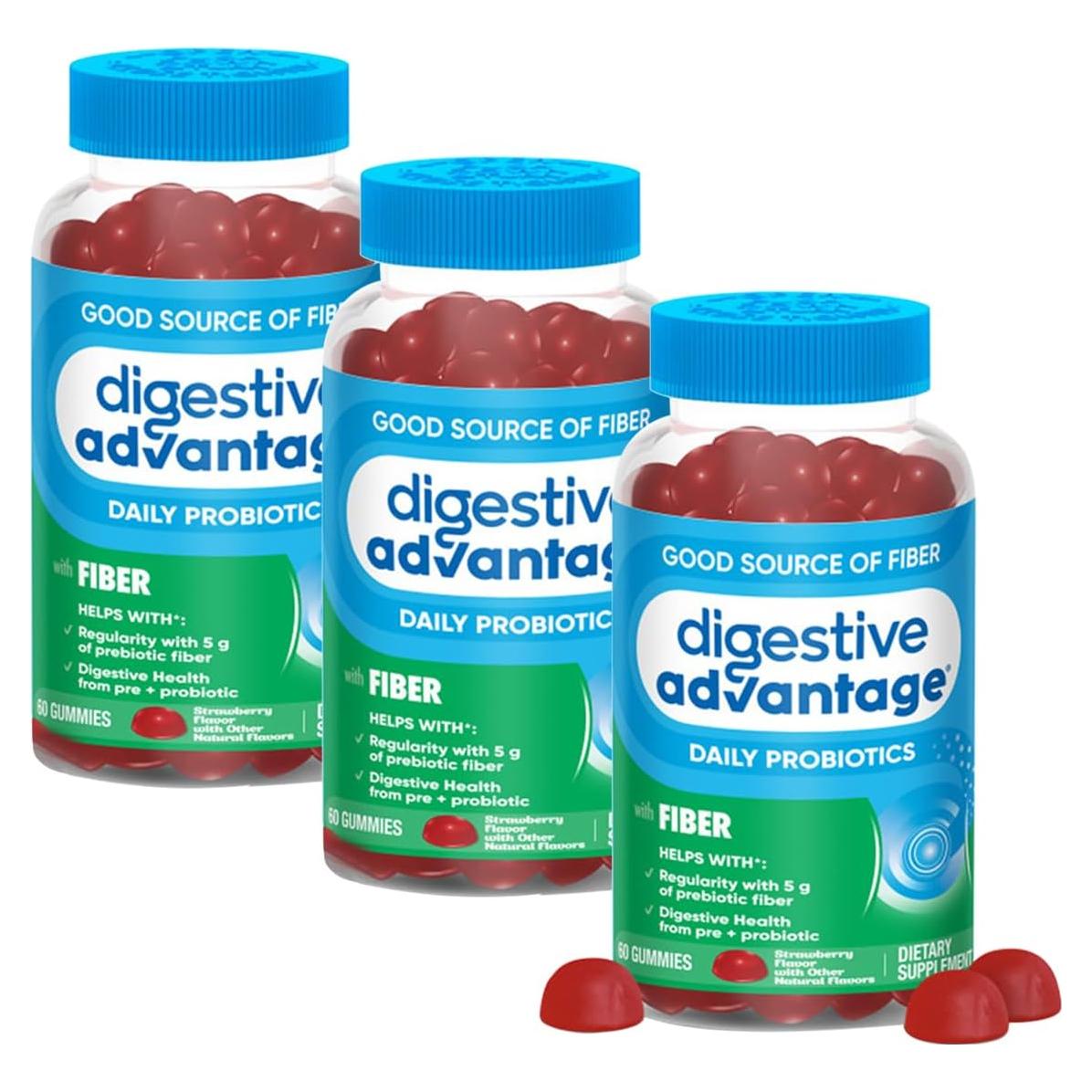 Gomitas de Fibra Prebiótica Digestive Advantage Sabor Fresa 60 Unidades