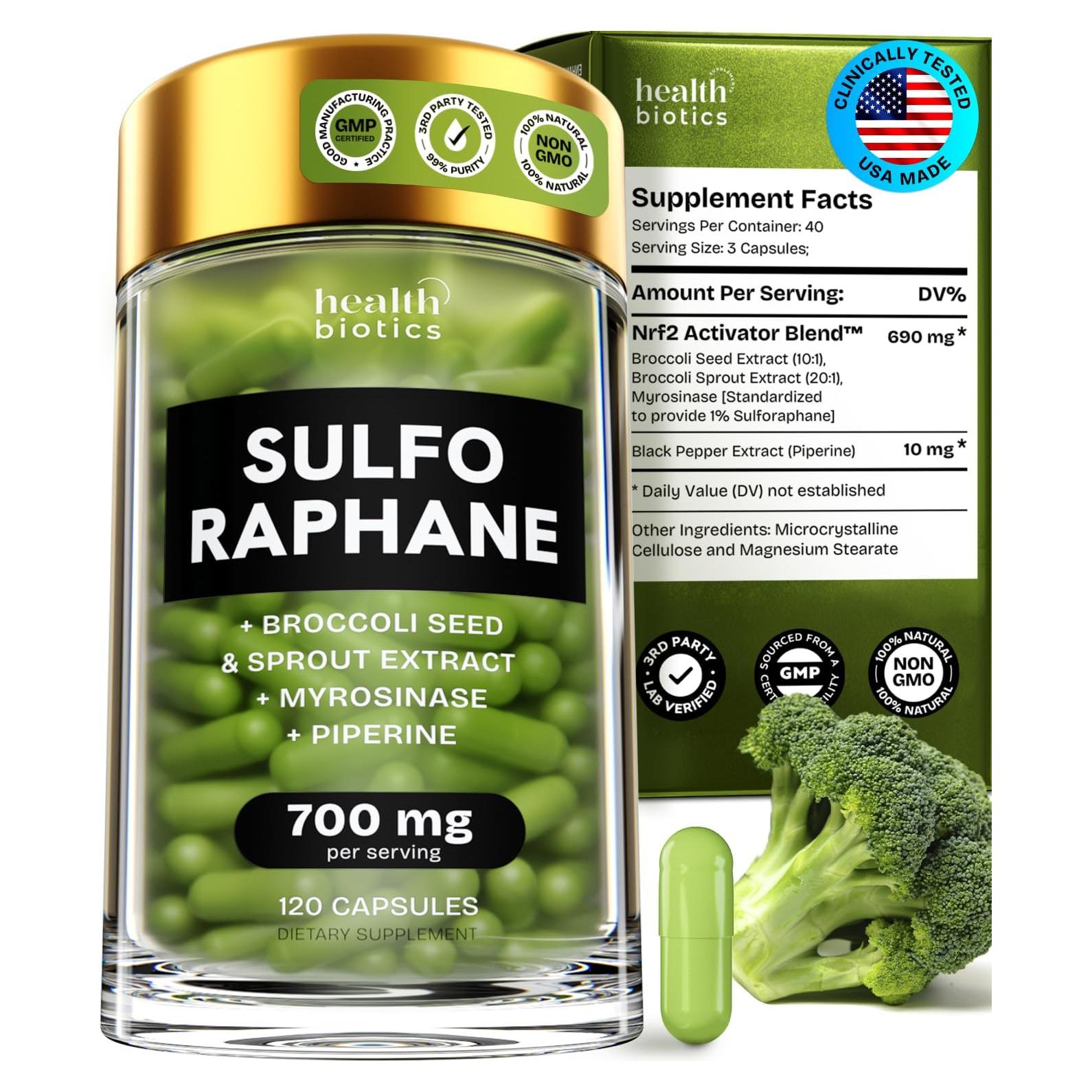 Suplemento de Sulforafano Orgánico Healthbiotics 120 Pastillas