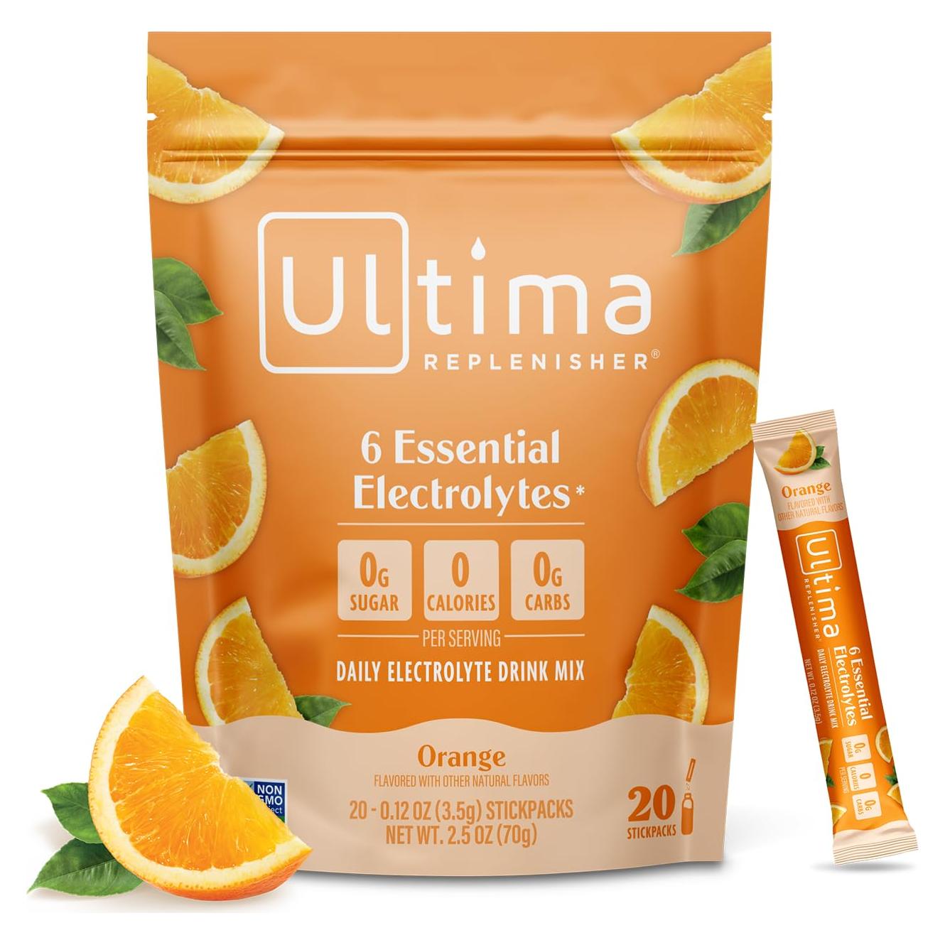 Polvo de Electrolitos Ultima Naranja - Sin Azúcar - 20 Stick