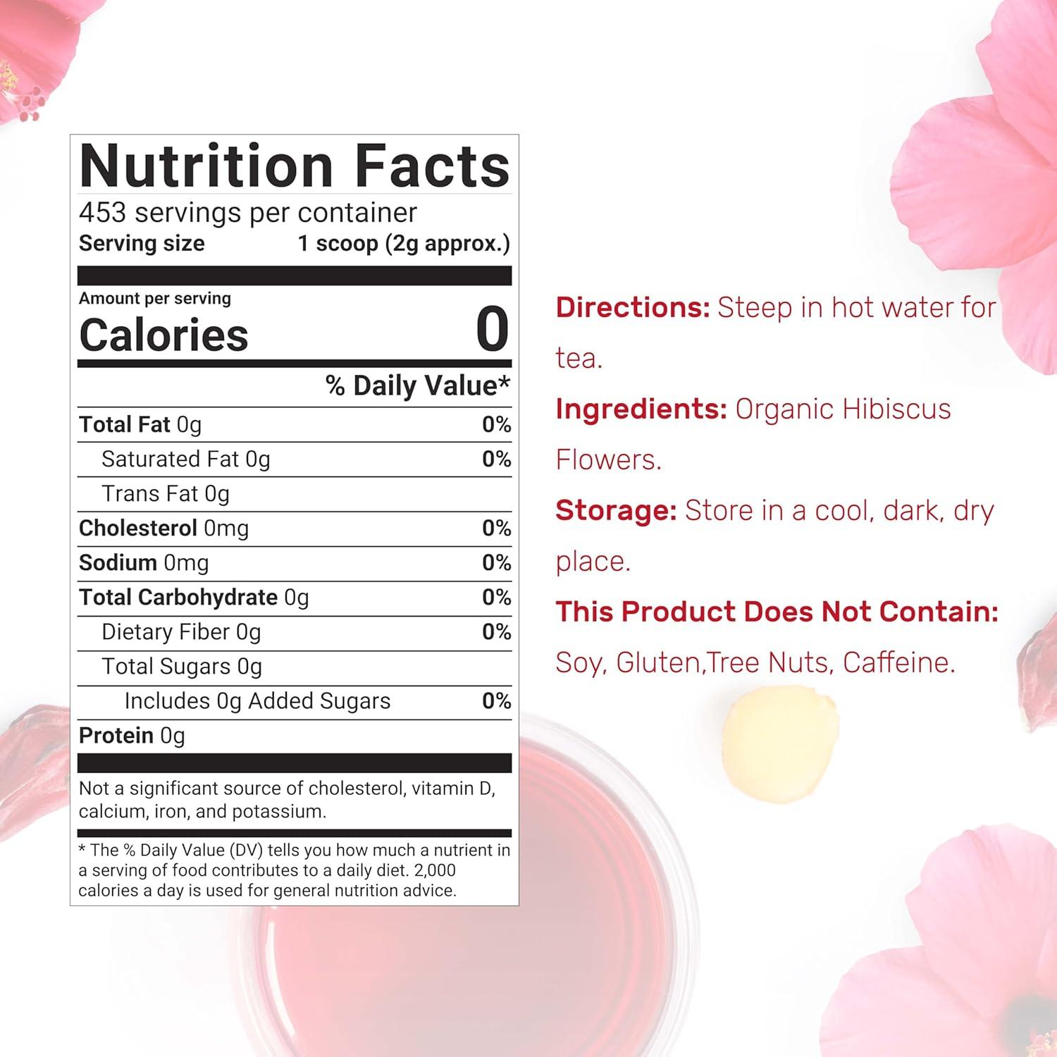 Flores de Hibisco Orgánico Secas 0.91kg - Deal Supplement