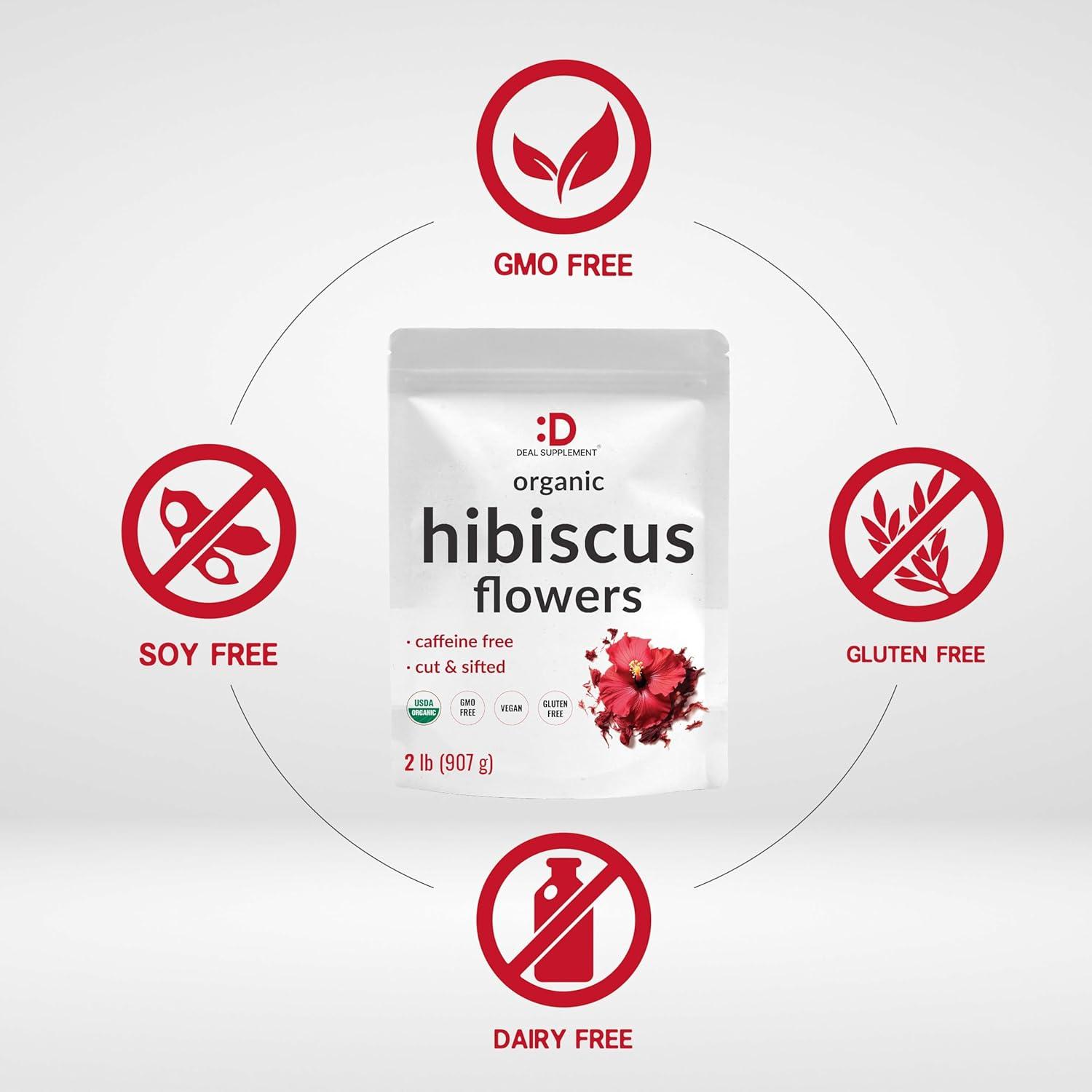 Flores de Hibisco Orgánico Secas 0.91kg - Deal Supplement