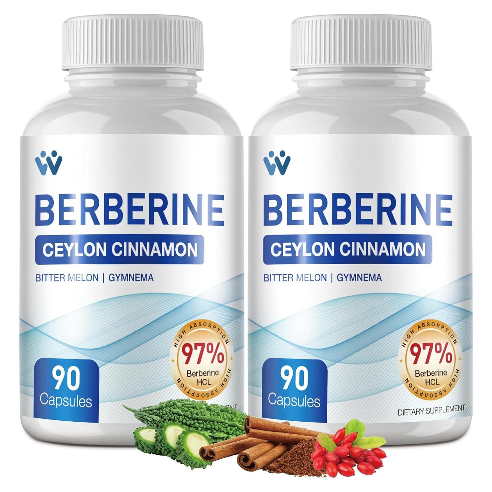 Suplemento de Berberina 1500mg WACHRAY con Canela - 180 Cápsulas