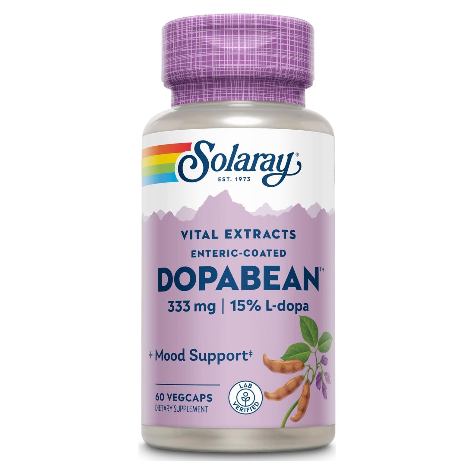 Suplemento Herbal Dopabean 333 mg Solaray - 60 Cápsulas