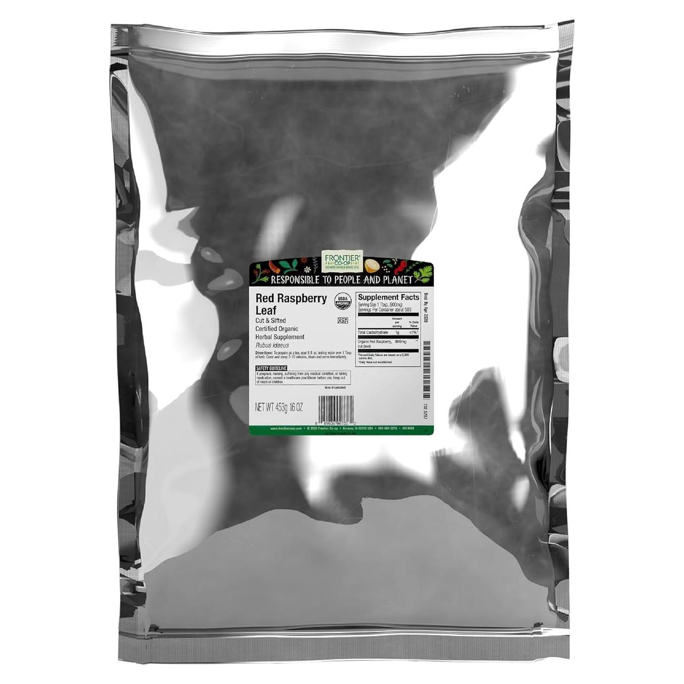 Suplemento Herbal Hoja de Frambuesa Roja Orgánica Frontier 0.45 kg
