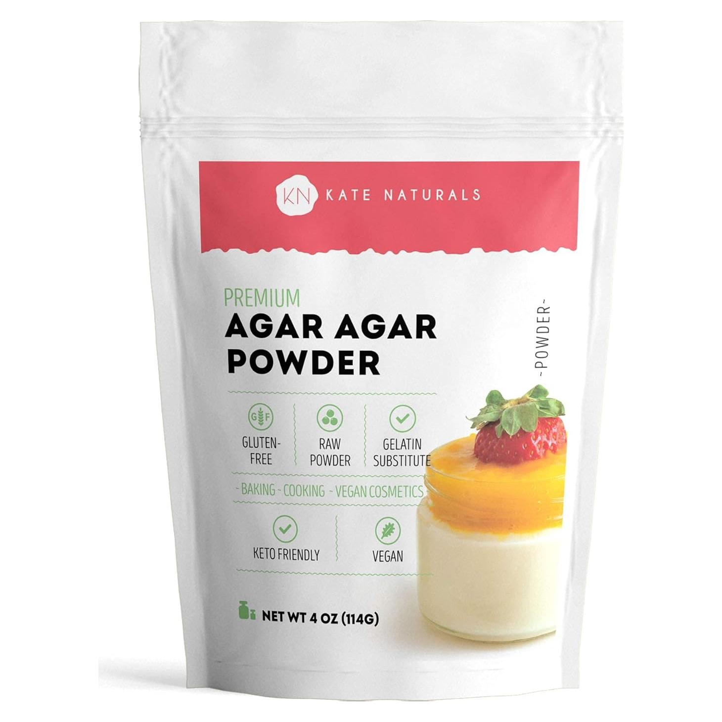 Polvo de Agar Agar Kate Naturals 113.4g - Gelatina Vegana