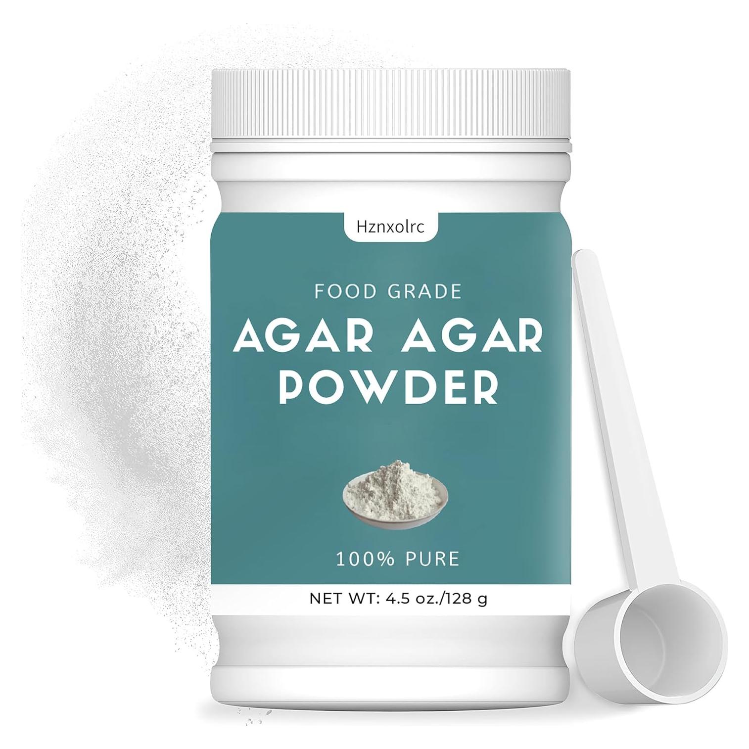 Polvo de Agar Agar 128g Hznxolrc - Gelificante Natural Vegano