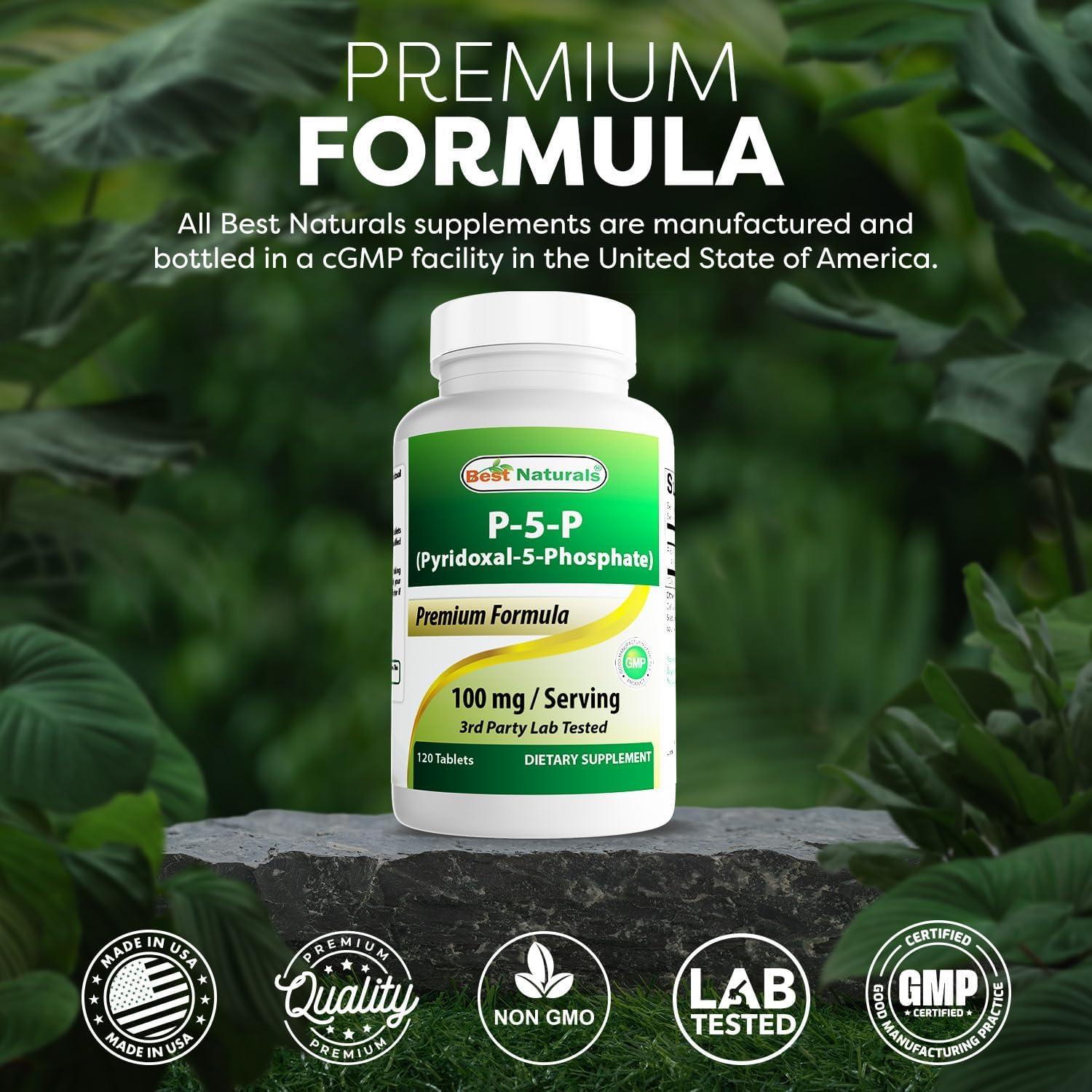 Mejores Naturales P5P Vitamina B6 100 mg - 120 Tabletas