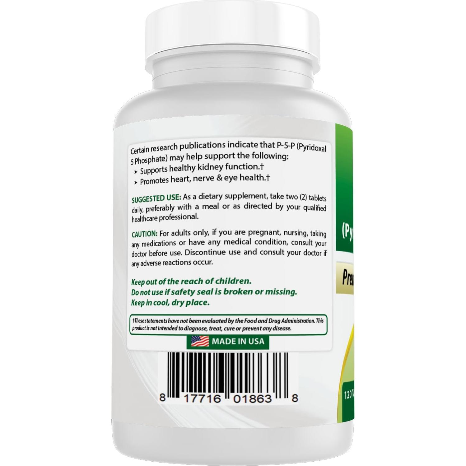 Mejores Naturales P5P Vitamina B6 100 mg - 120 Tabletas