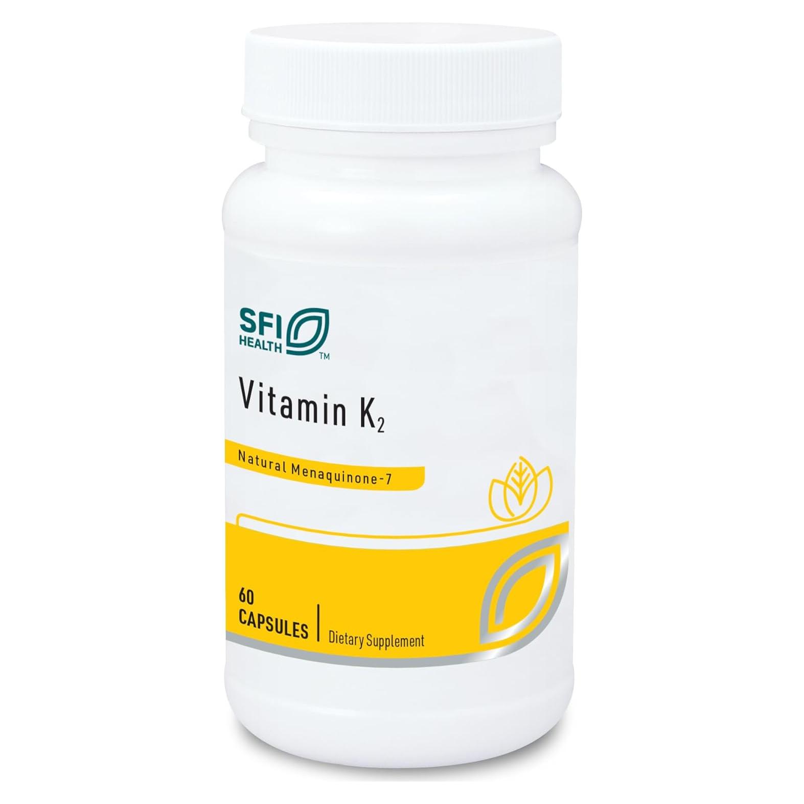 Vitamina K2 Klaire Labs MK-7 50 mcg 60 Cápsulas Sin Soja