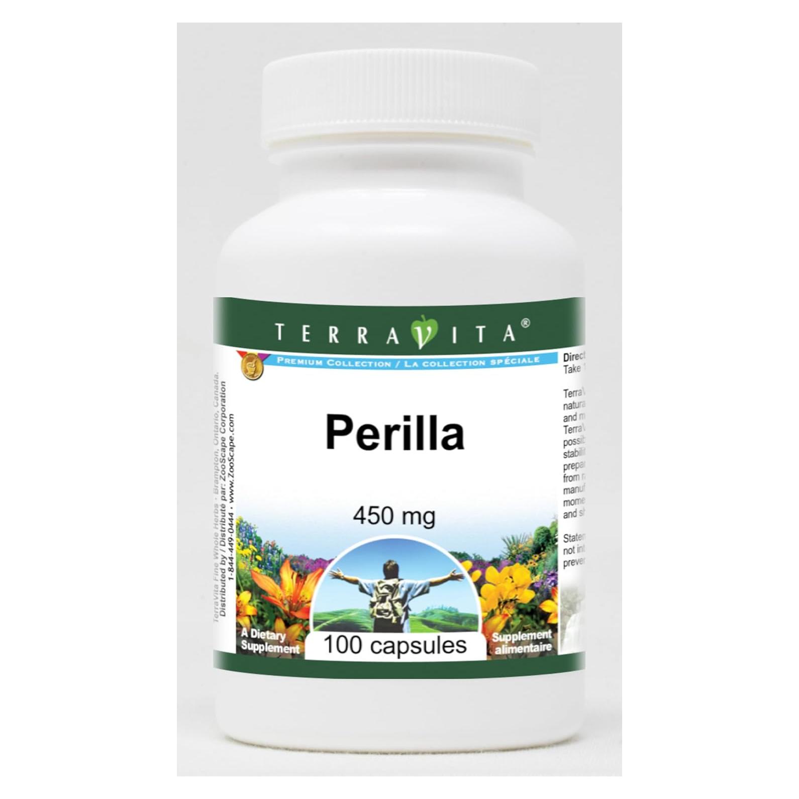 Perilla 450 mg TerraVita - 100 cápsulas fáciles de tragar