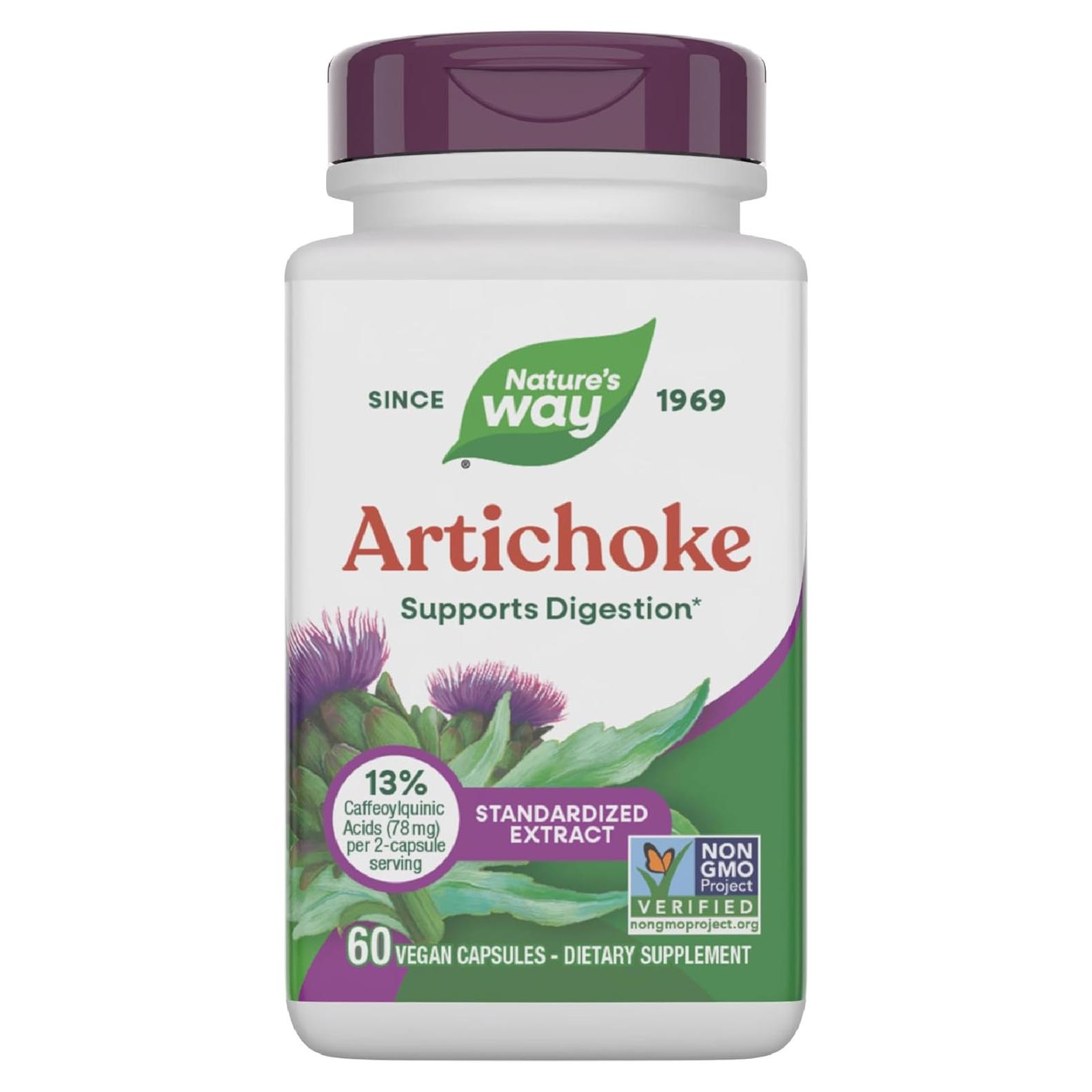 Extracto de Alcachofa Nature's Way 60 Cápsulas Veganas Sin Gluten