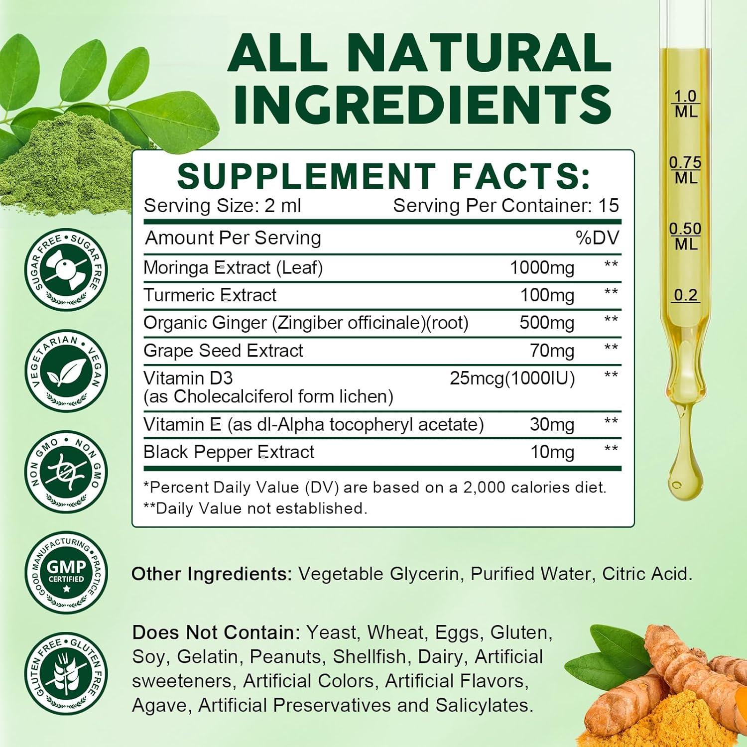 Gotas Líquidas de Moringa Orgánica GORNVB 30 ml x4 - Suplemento