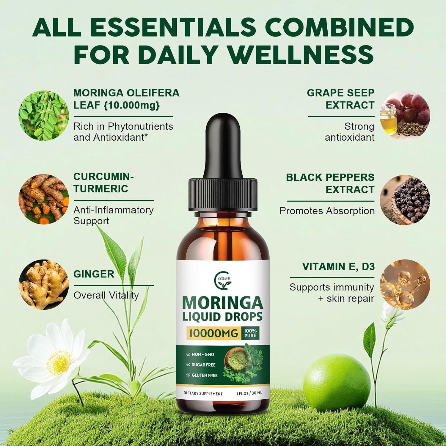 Gotas Líquidas de Moringa Orgánica GORNVB 30 ml x4 - Suplemento