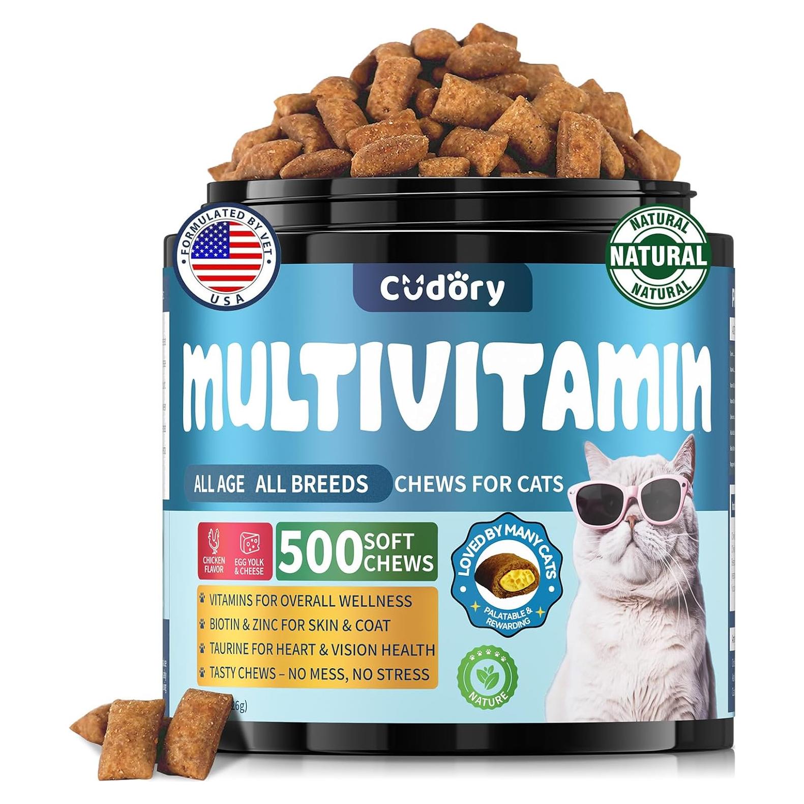 Multivitamina Masticable para Gatos Cudory - 500 Unidades