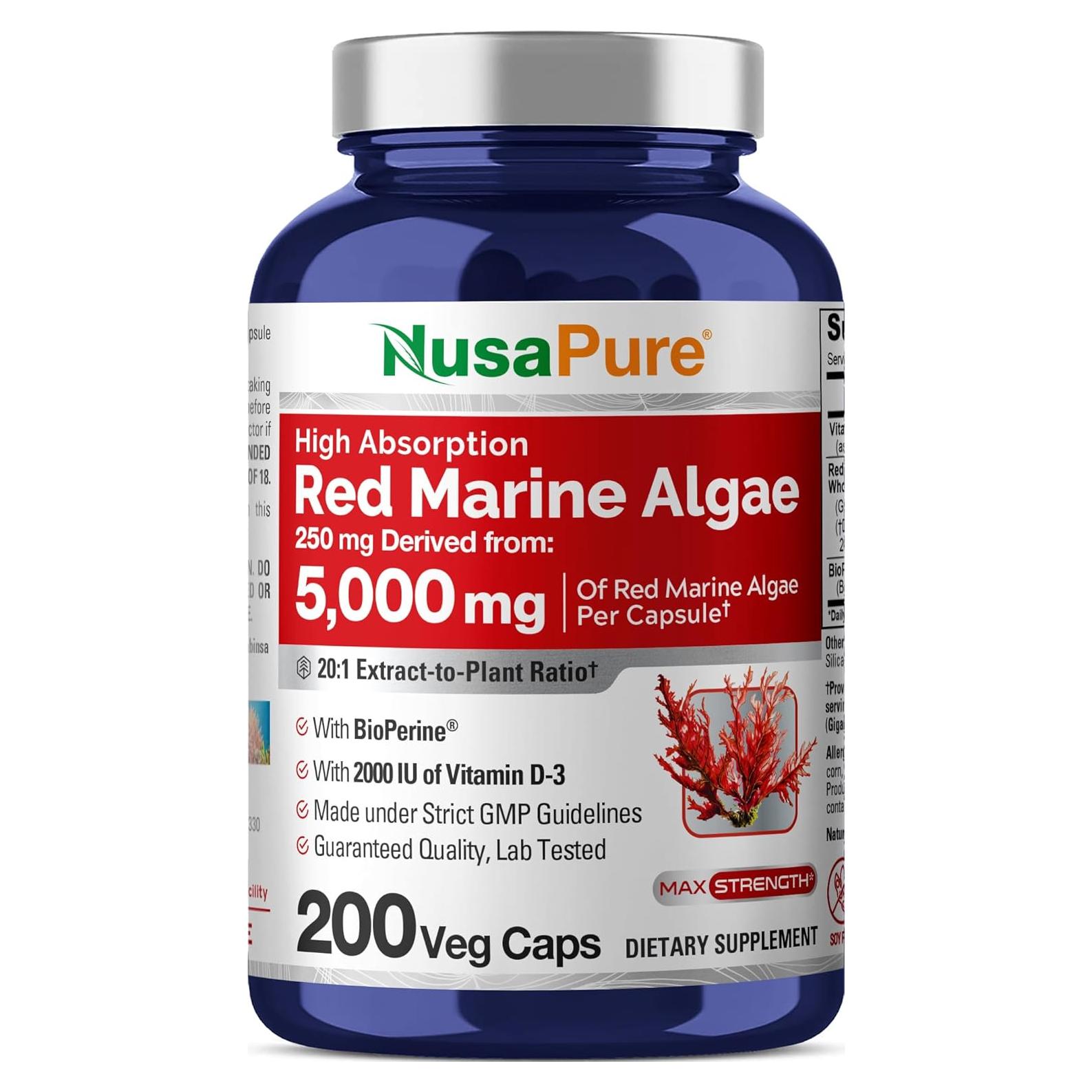 Extracto de Algas Marinas Rojas NusaPure 250 mg 200 Cápsulas