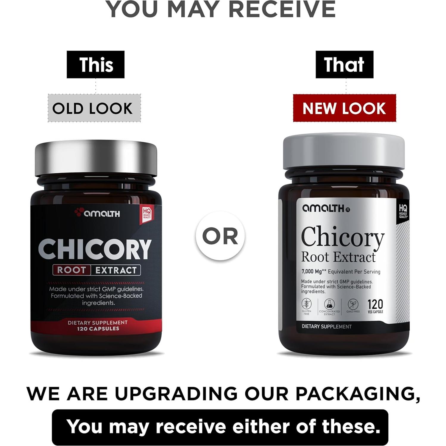 Cápsulas de Fibra de Raíz de Achicoria Amalth 500mg - 120 Caps