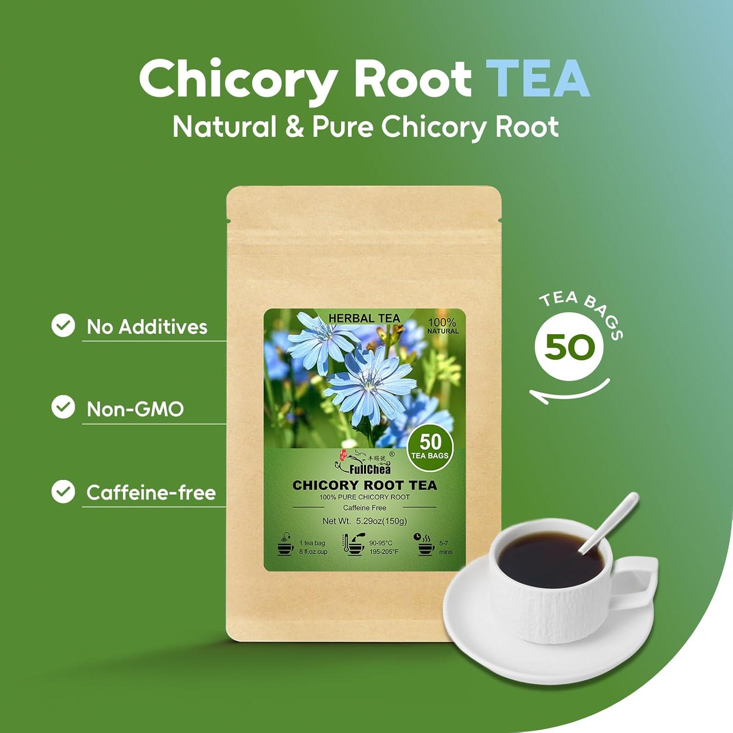Té Herbal de Raíz de Achicoria FullChea - 50 Bolsitas Sin Cafeína