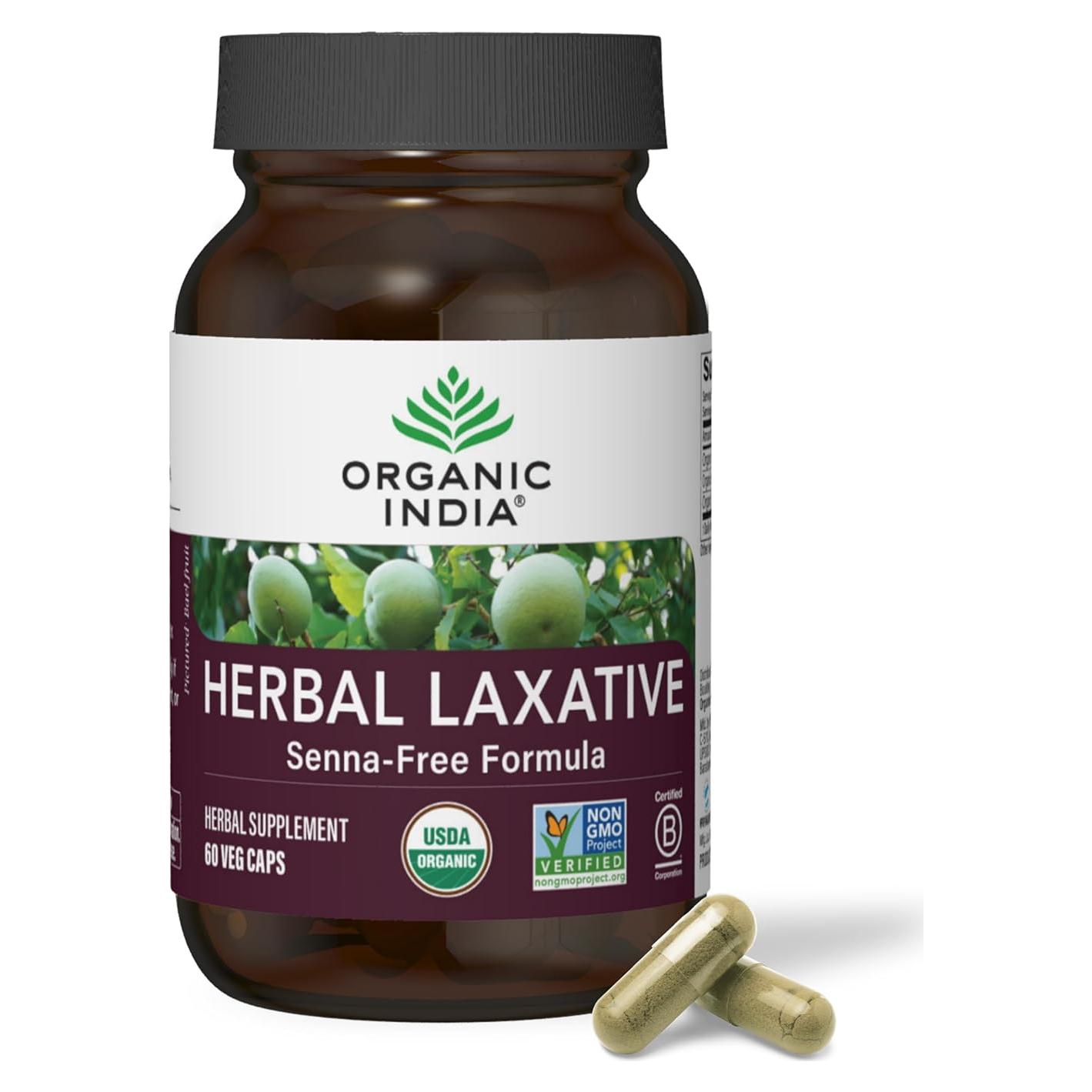 Suplemento Laxante Herbal Organic India - 60 Cápsulas Veganas