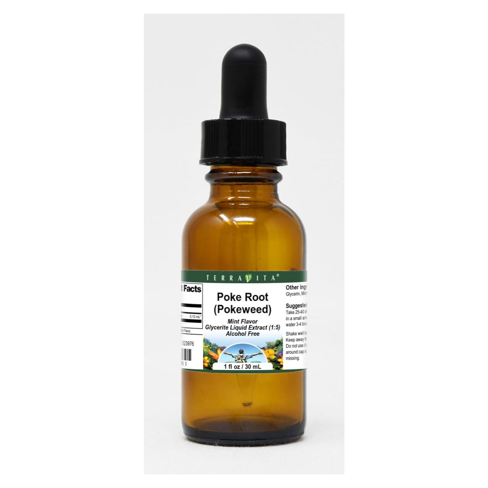 Extracto Líquido de Glicerina de Raíz de Poke TerraVita 28.35 g Sabor Menta