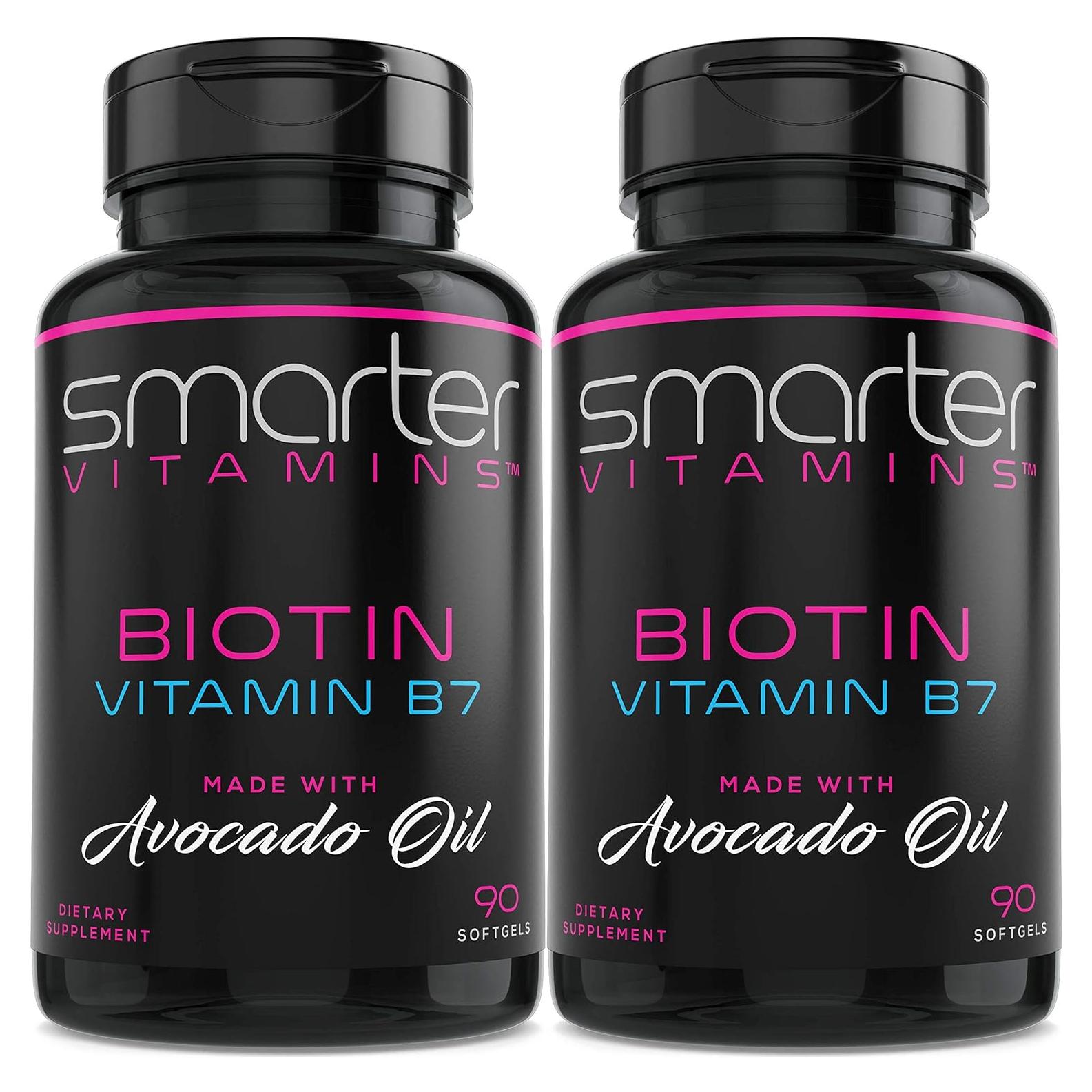 Biotina 5000mcg SmarterVitamins en aceite de aguacate - 180 gelatinas