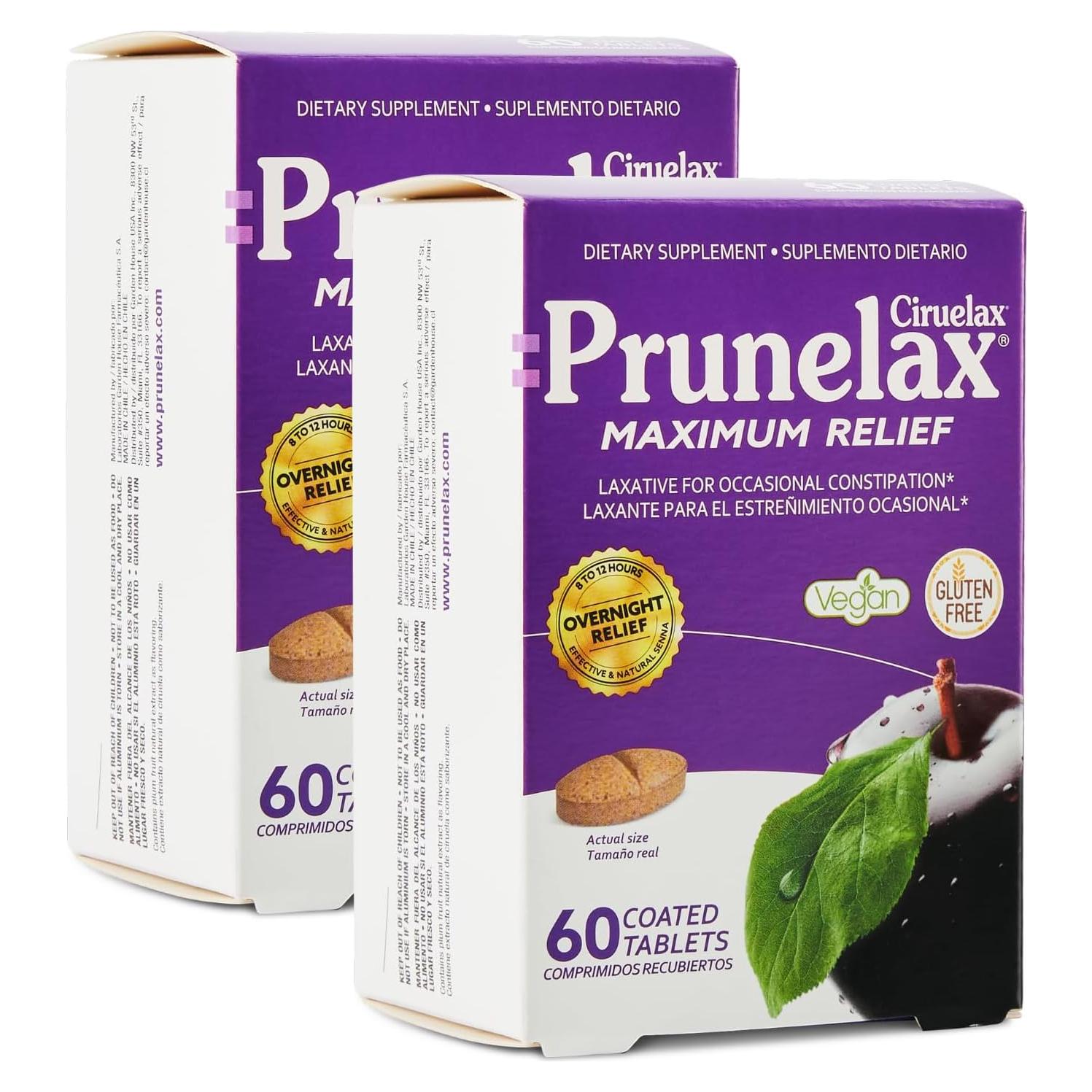 Tabletas Laxantes Prunelax - 120 Tabletas con Senna Extra