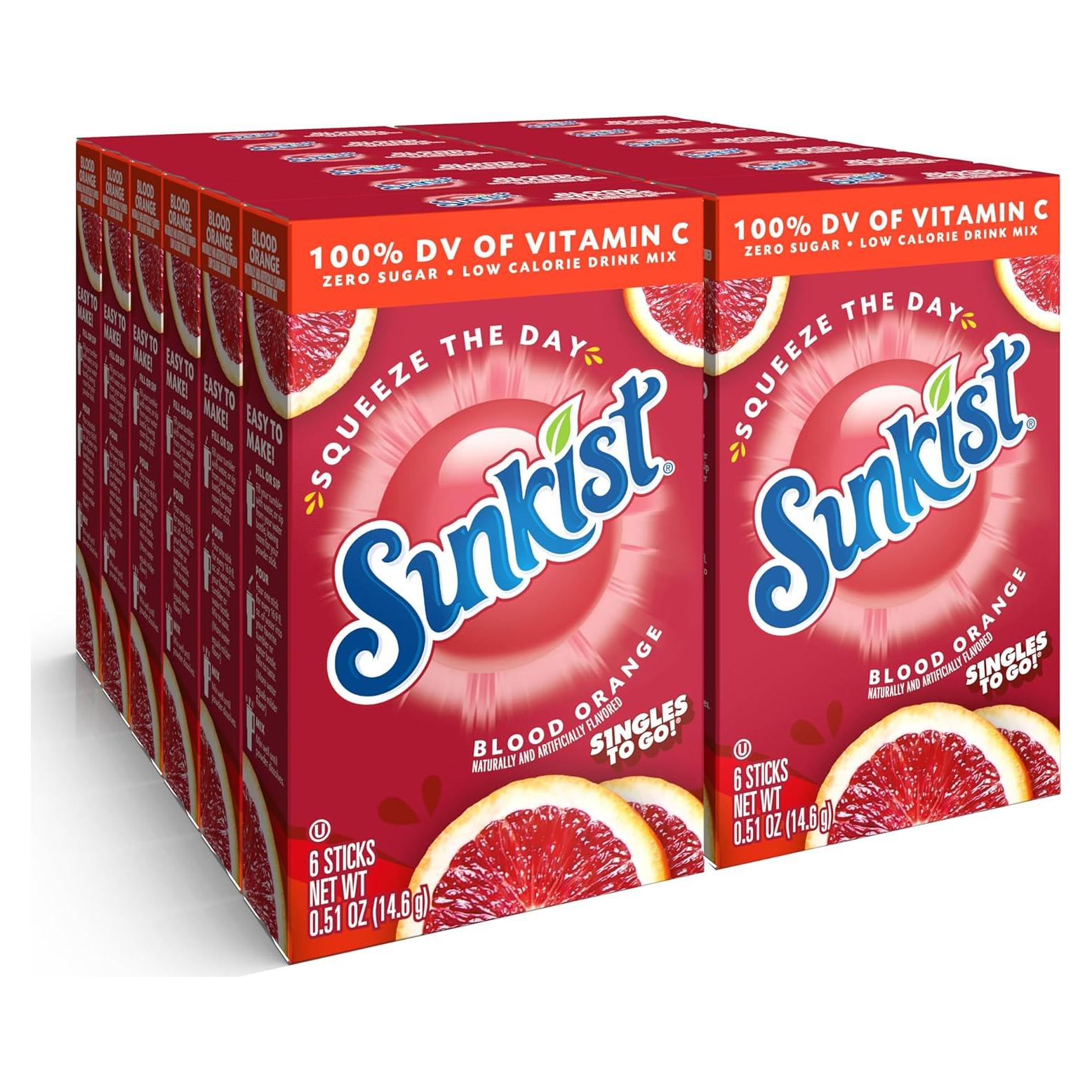 Mezclas de Bebidas en Polvo Singles To Go Naranja Sangre 72 Palitos