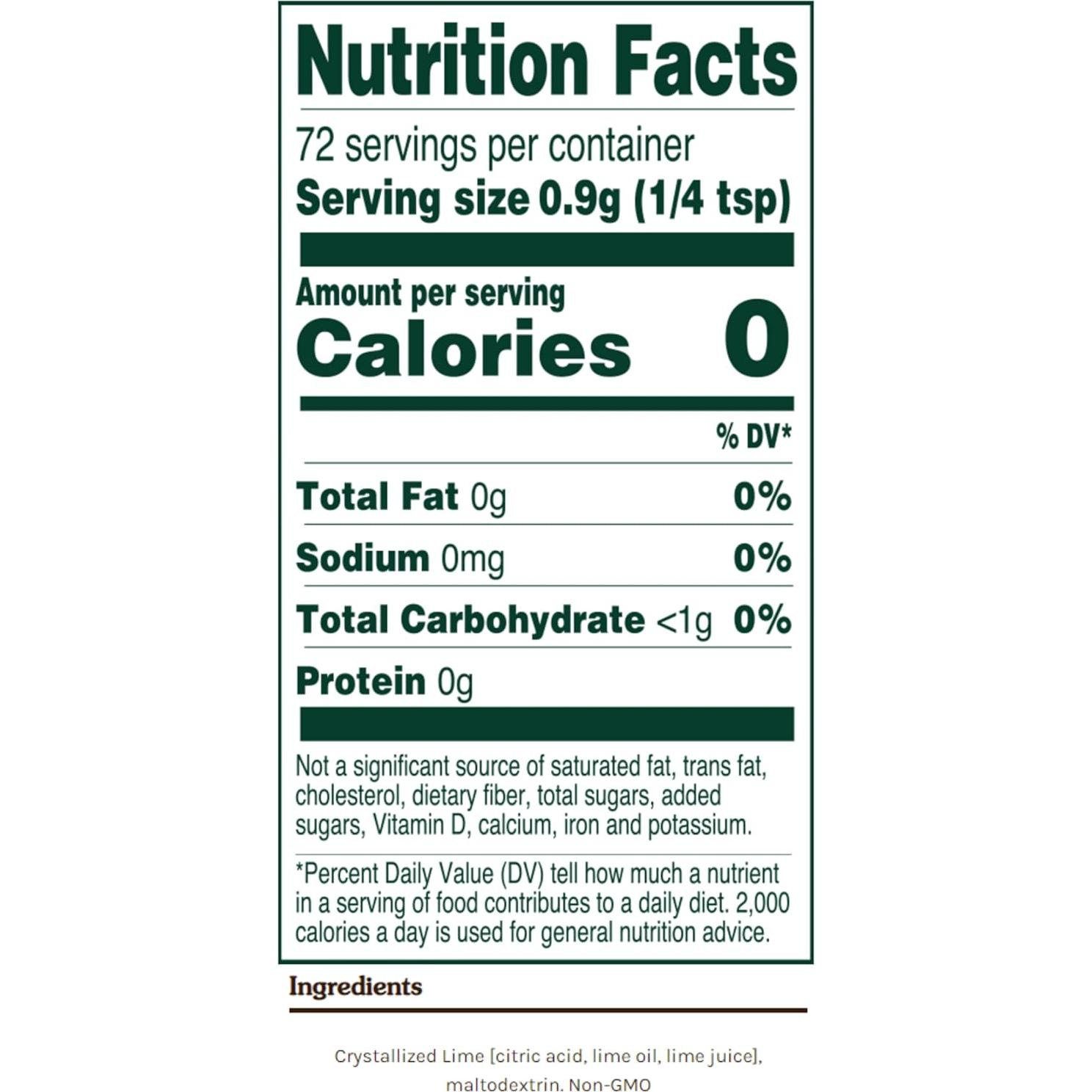 Shaker de Lima Cristalizada True Lime 65 g - Sabor Natural