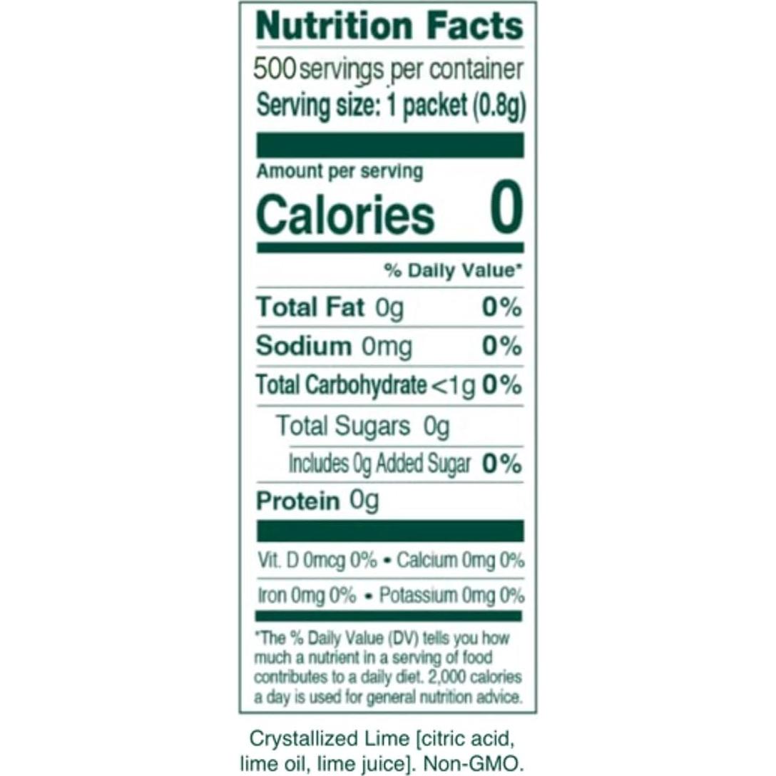 True Lime 500 Paquetes Saborizantes de Lima Cristalizada