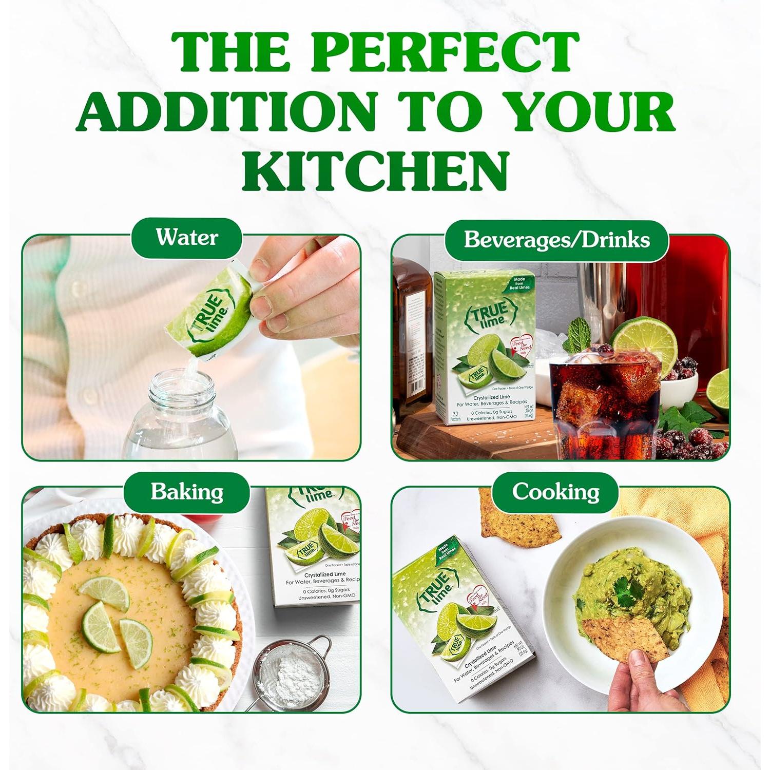 True Lime 500 Paquetes Saborizantes de Lima Cristalizada