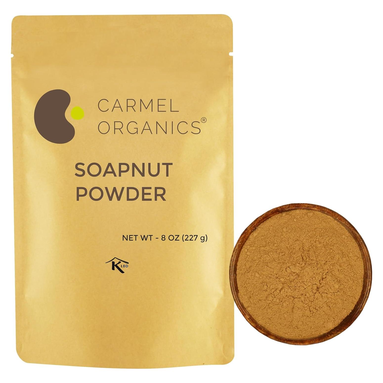 Polvo de Nuez de Jabón Carmel Organics 227g Natural Sin Aditivos