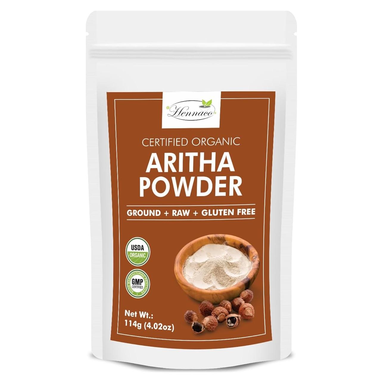 Polvo de Aritha Orgánico Hennaco 113.4g - Jabón Natural para Cabello y Piel