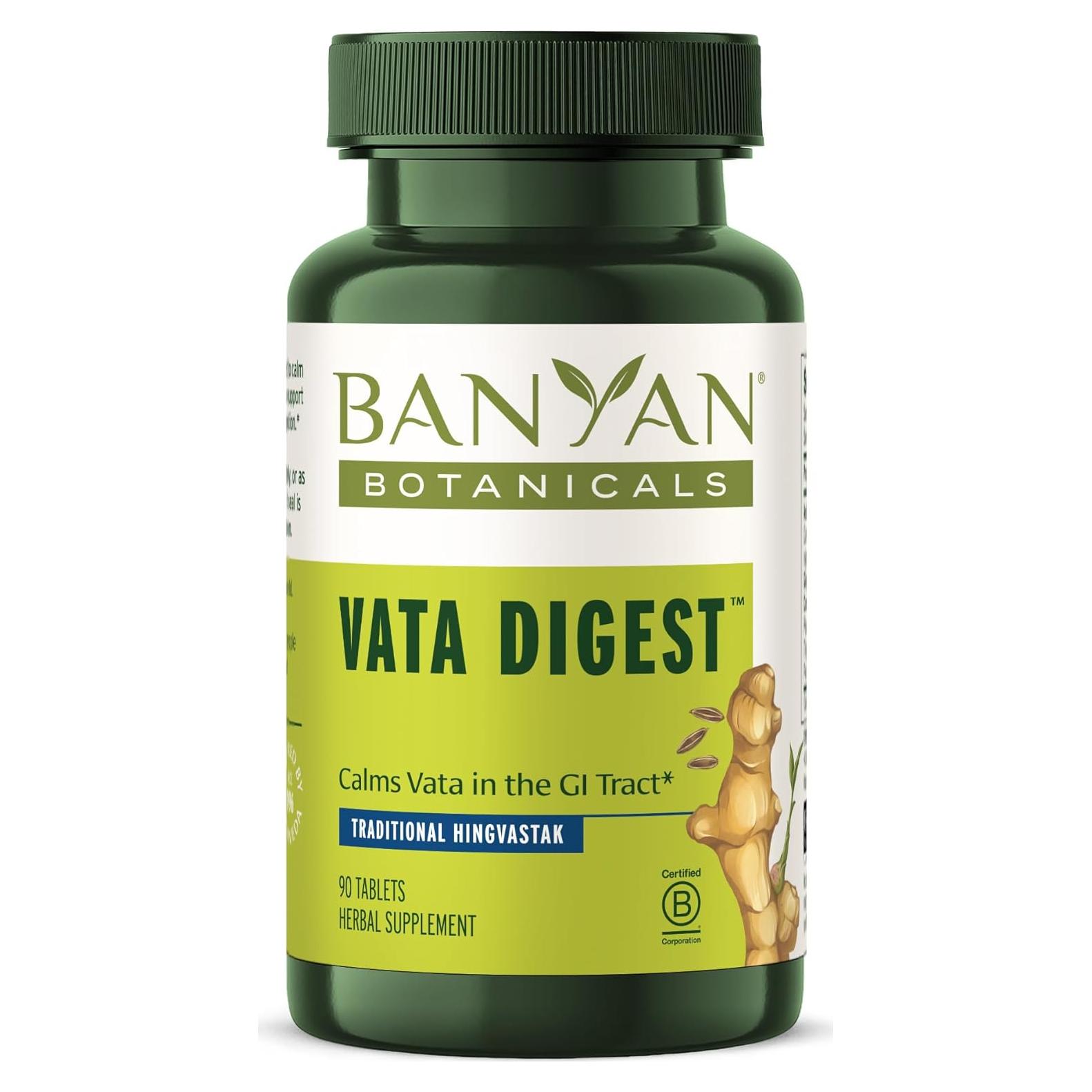 Suplemento Digestivo Orgánico Banyan Botanicals Vata Digest 90 Tabletas