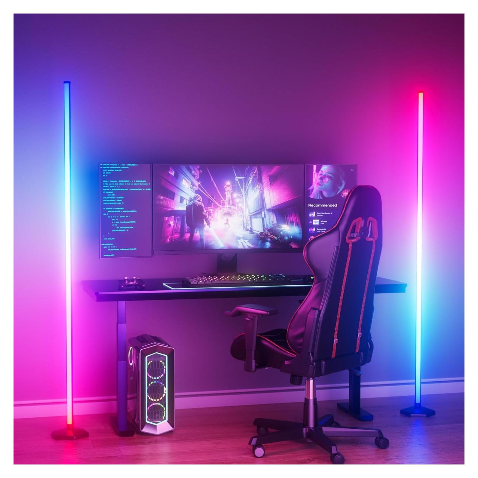 Lámpara de Piso LED CCACC 165cm RGB Control Remoto